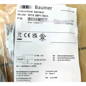Baumer IGYX 08P17B3/L Inductive Proximity Switch - Original New